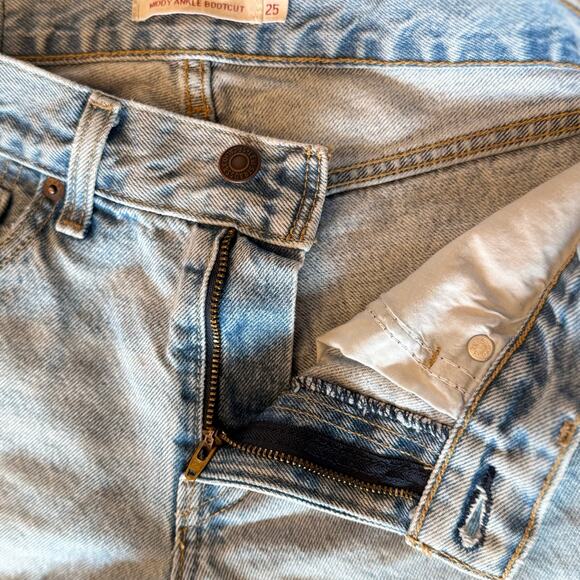 Levi's Premium Middy Ankle Bootcut Jeans Light Wash 100% Cotton Blue Denim Sz 25 - Picture 7 of 14